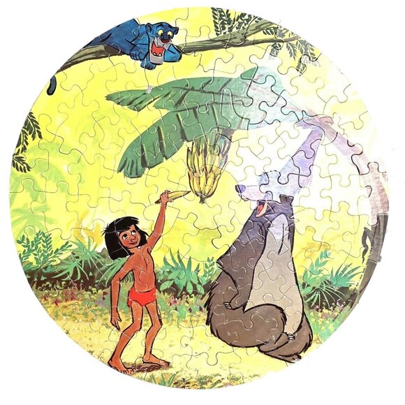 Jaymar Walt Disney JUNGLE BOOK Round Jigsaw Puzzle Lot of 2 - Picture 2 of 12